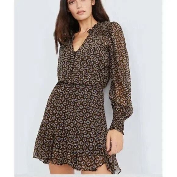 NWT Veronica Beard Long Sleeve Lined Boho‎ Sacchi Token Dress Size 6 $498 MSRP - Picture 1 of 8